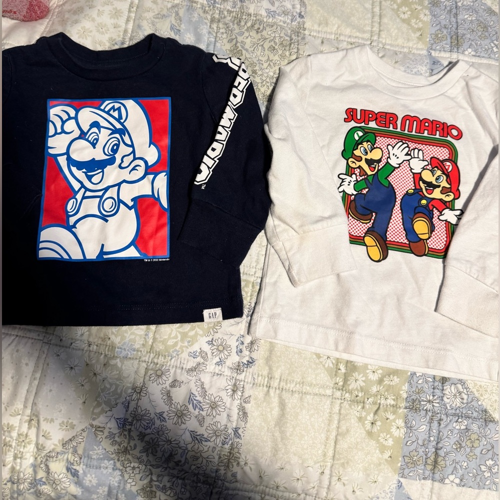 GAP Kids Super Mario Long Sleeve Graphic Tee - Navy